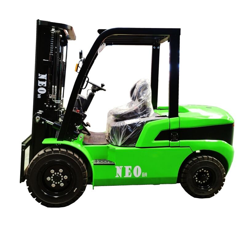 Electric counterbalance forklift with diesel chassis