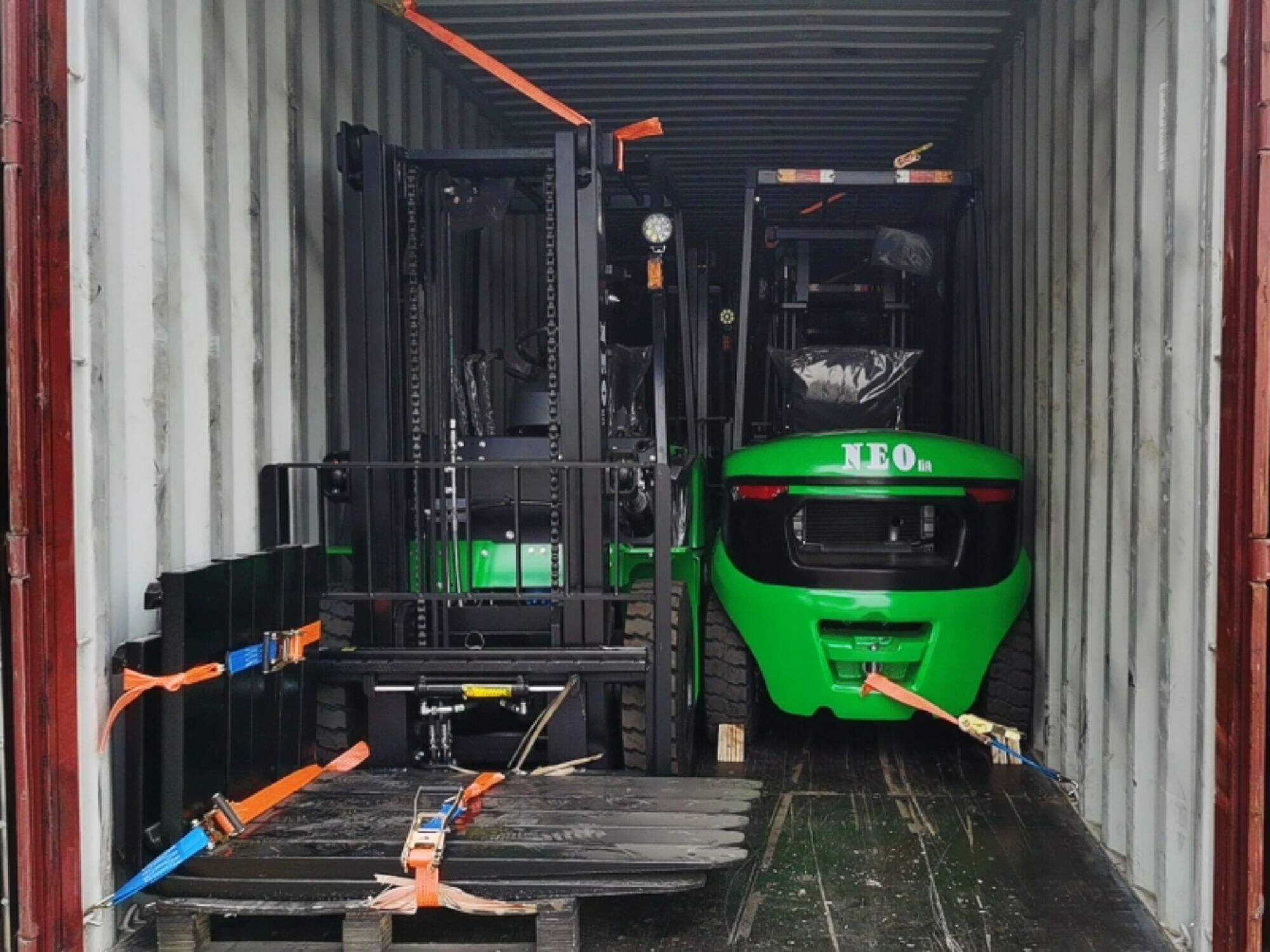 A batch of new diesel forklifts is about to be shipped to Europe
