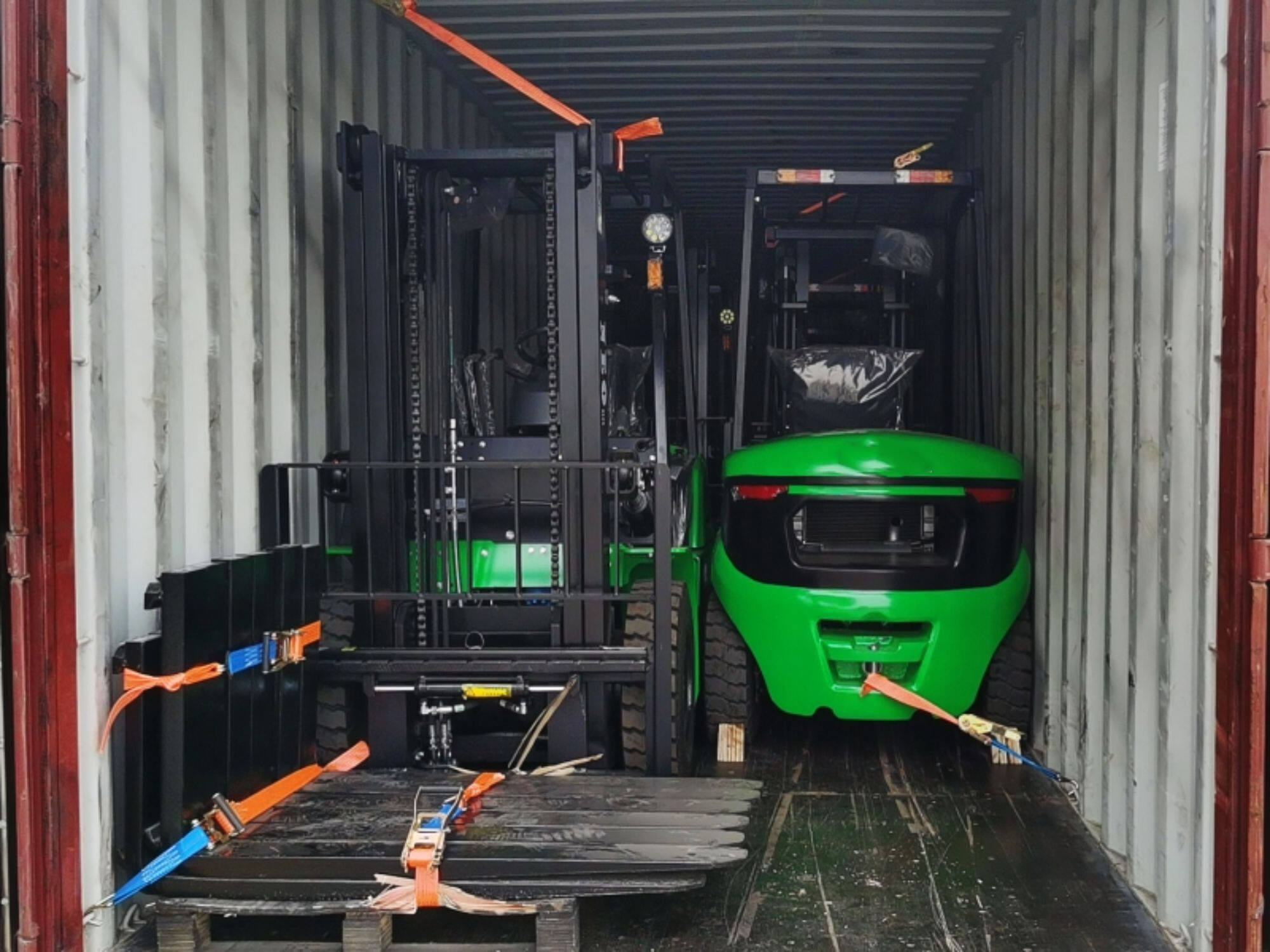 A batch of new diesel forklifts is about to be shipped to Europe