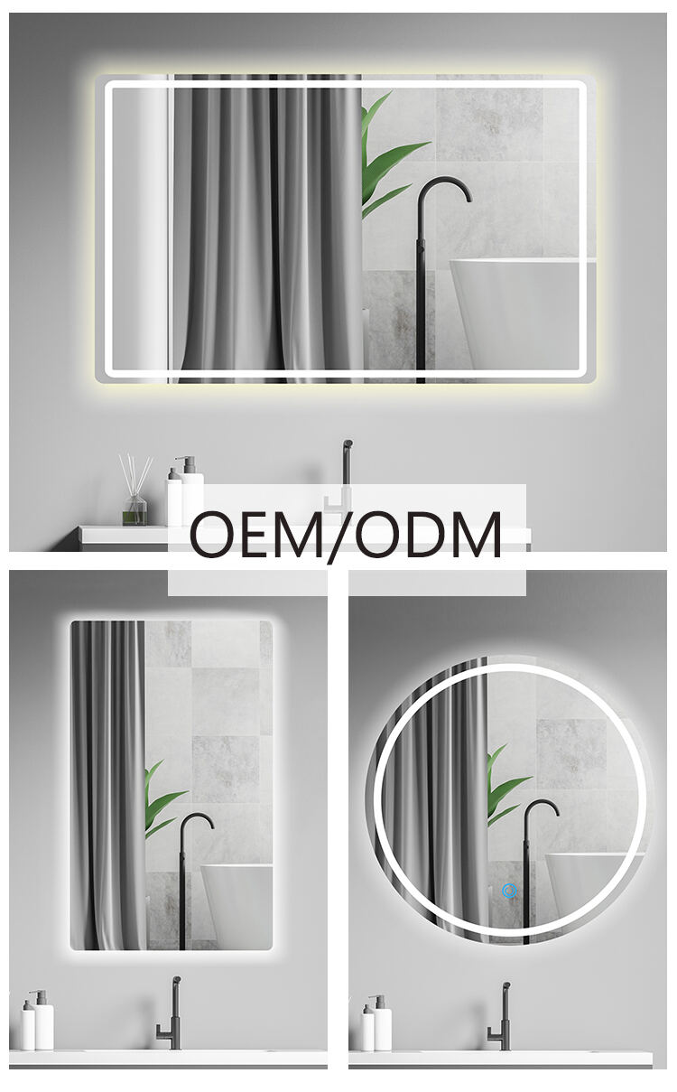 Modern Bath Led Round Lighted Bathroom Mirror For Wall Hotel Toilet Mirror In Bathroom manufacture