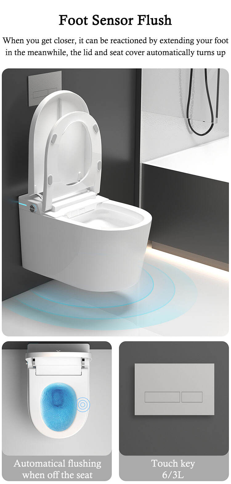 Concealed Cistern Wall Hang WC Toilet Bowl Bathroom Automatic Tankless Intelligent Wall Mounted Smart Toilet manufacture