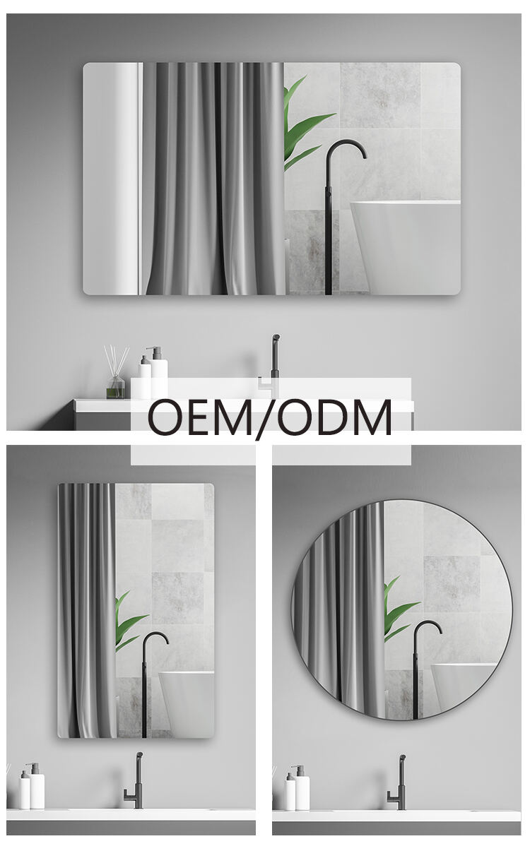 Minimalist Bathroom Mirror for wall Frameless Large Rectangular Hotel Wall Mounted Mirror supplier