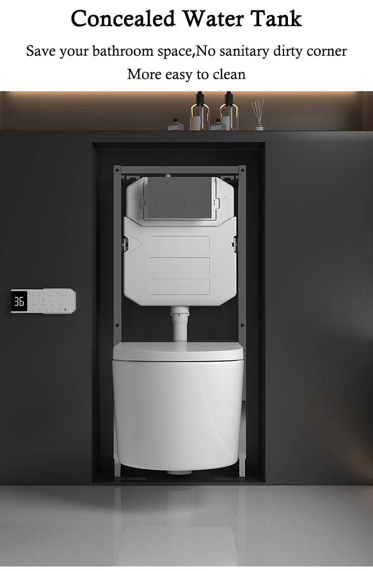 Concealed Cistern Wall Hang WC Toilet Bowl Bathroom Automatic Tankless Intelligent Wall Mounted Smart Toilet details