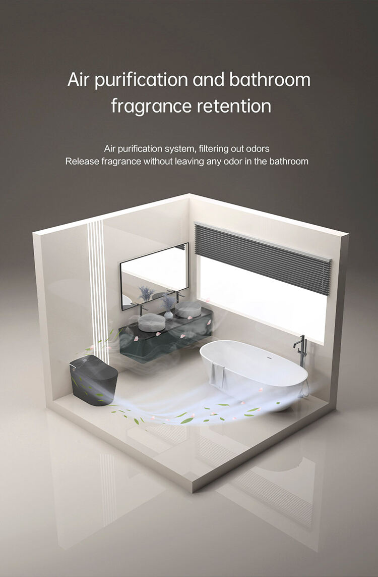 Modern Luxury Auto Sensor Flush European Bathroom Ceramic Intelligent Automatic Wc Black Smart Toilet supplier