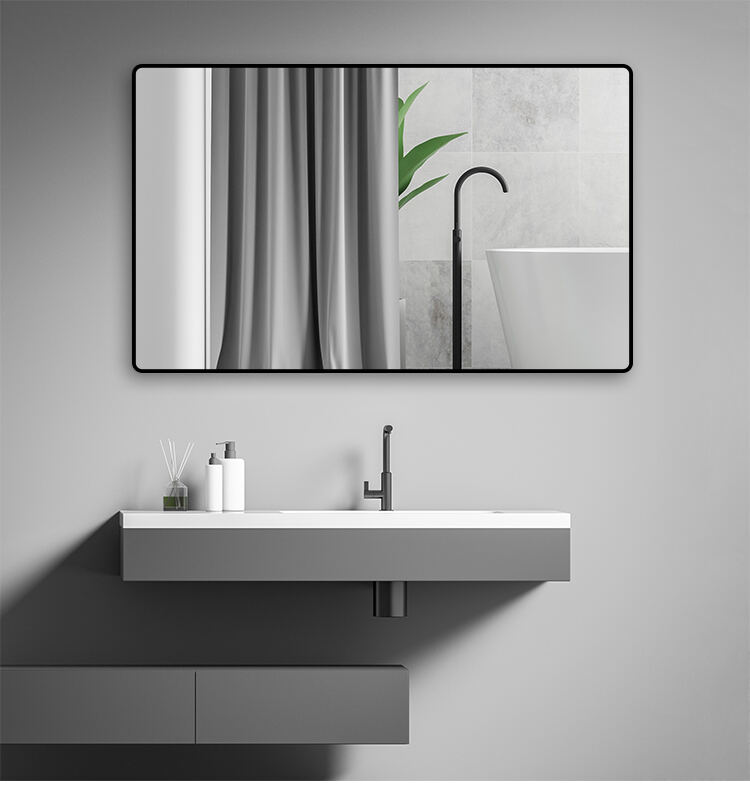 Minimalist Bathroom Mirror for wall Frameless Large Rectangular Hotel Wall Mounted Mirror factory