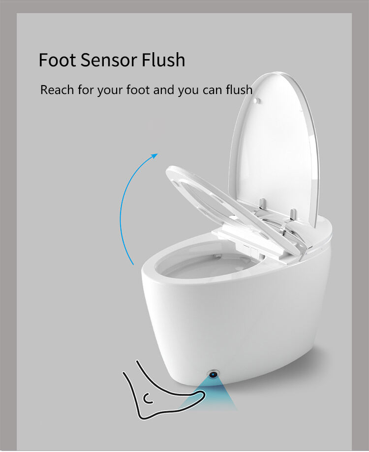 Automatic Ceramic Self Cleaning Bathroom Egg Shape Smart Toilet Intelligent Sanitary Ware Bidet Toilet Bowl factory