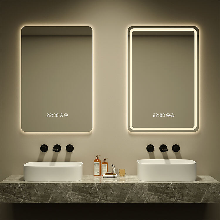 Simple Wall Lighted Bath Mirror Smart Large Frameless Electronic Led Mirror For Bathroom factory