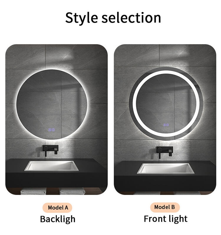 Radar Human Body Sensing Front Illumination Fogless Shower Smart Mirror Touch Screen Bathroom Led Mirror supplier