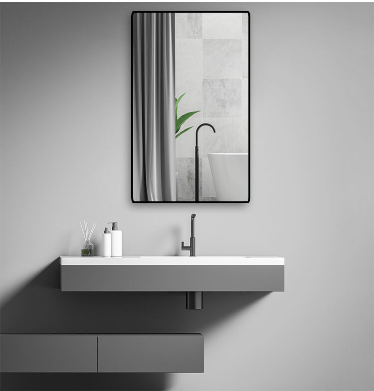 Minimalist Bathroom Mirror for wall Frameless Large Rectangular Hotel Wall Mounted Mirror factory