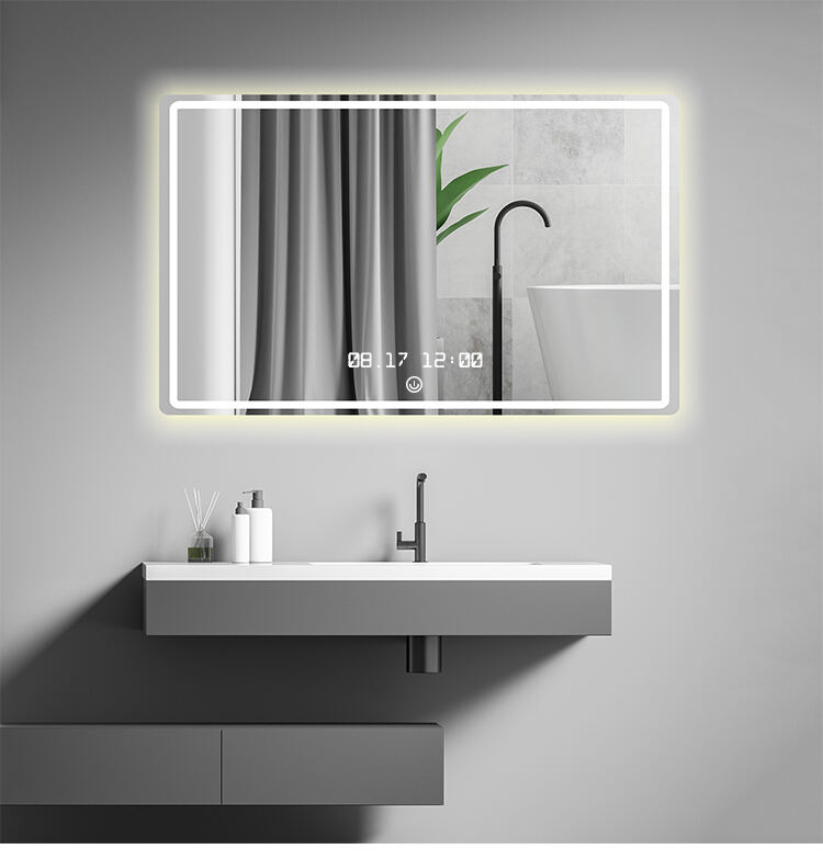 Large Rectangular Anti Fog Smart Led Bathroom Wall Mounted Vanity Mirror Square Frameless Mirrors manufacture