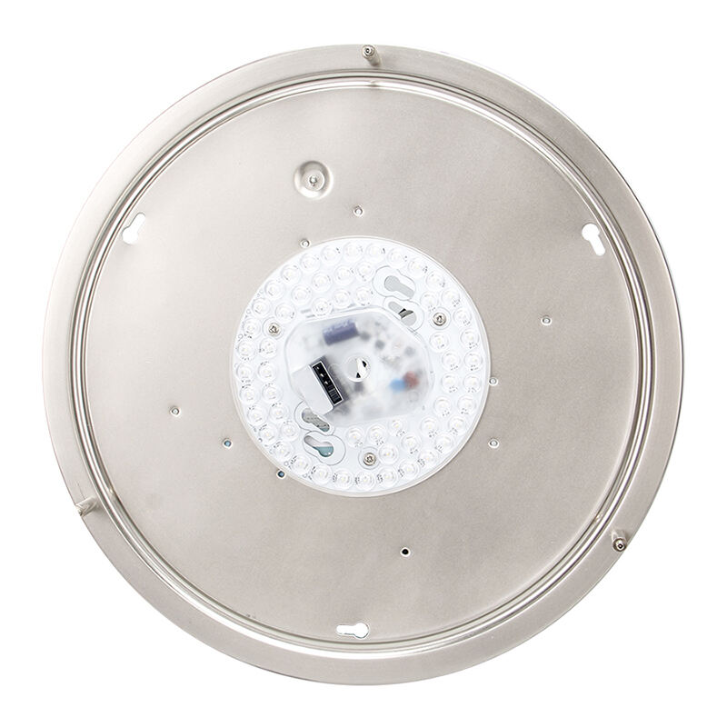 3-CCT Switchable Double Ring LED Flush Mount Ceiling Light Brushed Nickel Saturn Finish 10” 15W,12” 18W,14” 24W