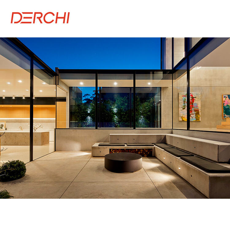 DERCHI aluminium fast glass bildevindu