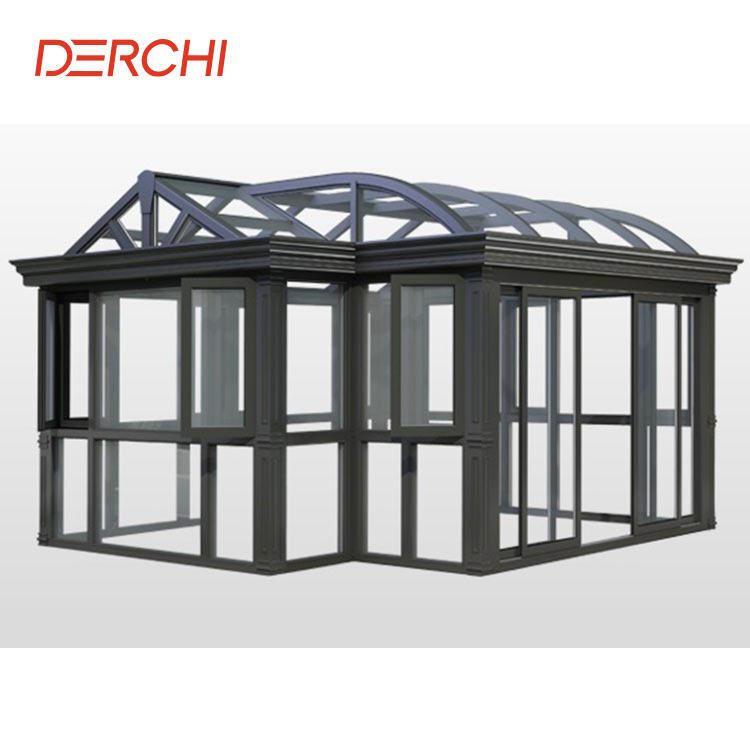 Taille personnalisée jardin d'hiver maison en verre solarium en aluminium véranda autoportante