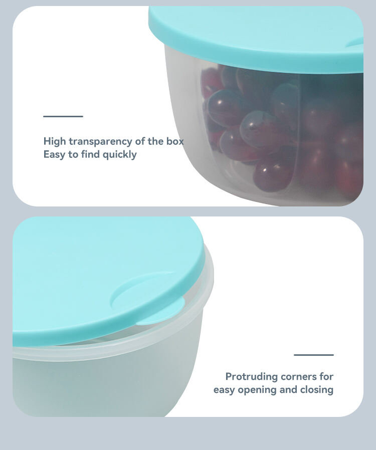 ITEM NO.3228 Factory 4 Piece Set PP Material Airtight Circular Food Storage Containers Microwave Safe Keep Fresh Box for Refrigerator Crisher details