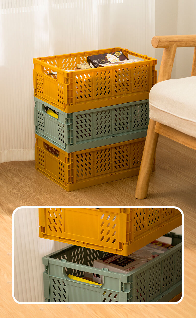 ITEM NO.5000k In Stock Factory Directly Baby Friendly Large Plastic Folding Basket Collapsible Crate For Convenient Storage manufacture