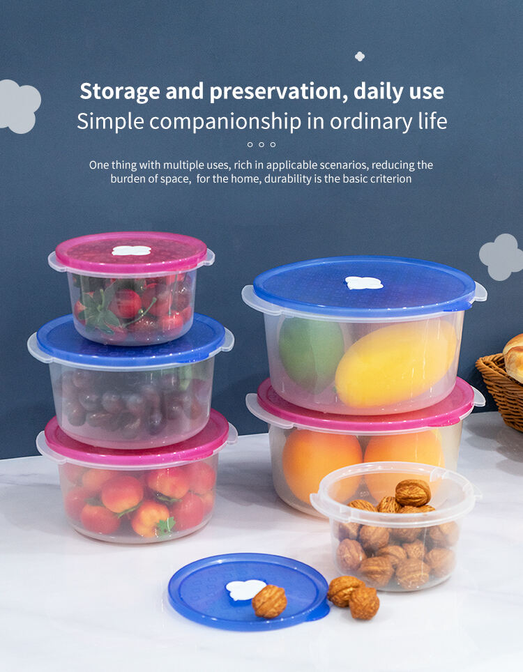 ITEM NO.5028 Set 3 Piece Bpa Free Portable Airtight Round Plastic Food Storage Container Microwavable Keeping Fresh Box Set factory