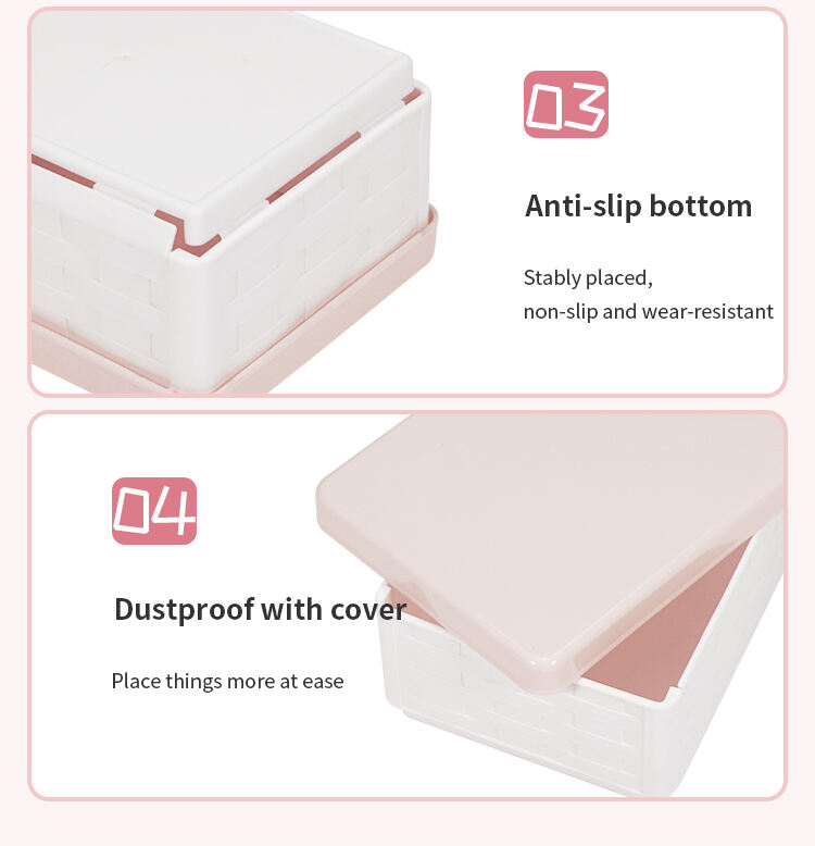 ITEM NO.5004 Small Size Household Portable Cute Plastic Folding Container Bins Collapsible Storage Bins With Lid details