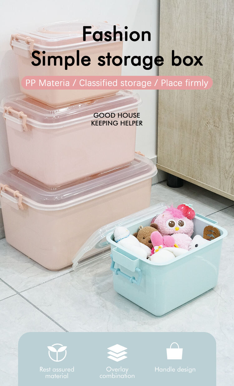 ITEM NO.3093 Factory 45 85L 14L Household Multifunctional Clothing Plastic Boxes Storage Stackable Container Box With Handle factory