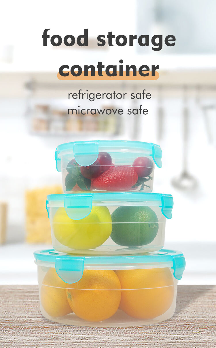 ITEM NO.3018 Factory 3 Piece Set Airtight Bpa Free Refrigerator Organizer Bins Eco Friendly Microwave Safe Plastic Food Storage Containers factory