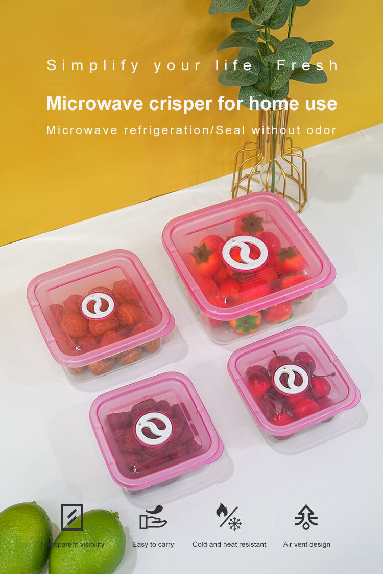 ITEM NO.3219 Factory 3 Piece Set of Eco Friendly Square Plastic Kitchen Refrigerator Airtight Food Crisper Storage Container for Dry or Fresh Foods details