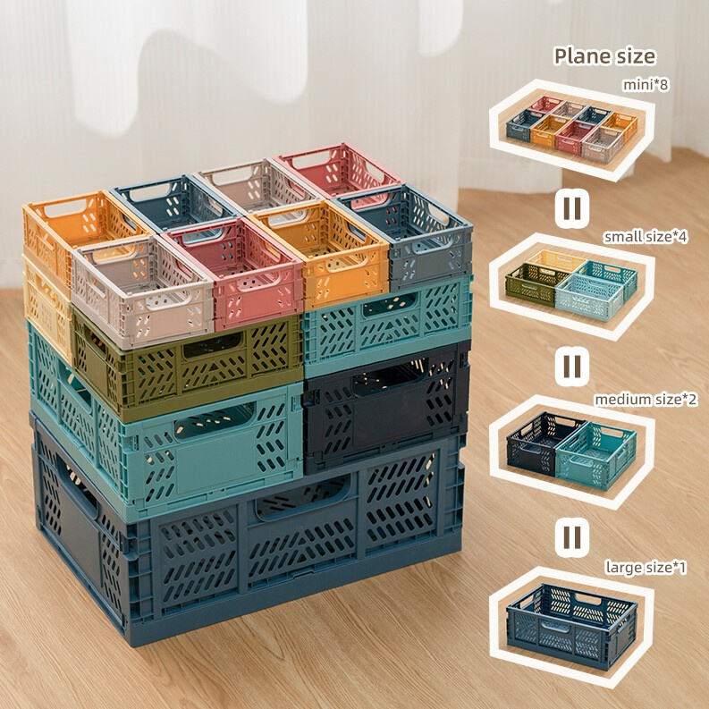 Stay Organized on the Go with Portable Stackable Collapsible Crates