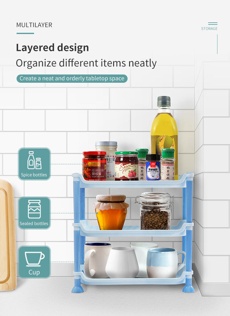 Factory Directly Višeslojna kućanska klasična radna ploča Kuhinjski kutni plastični stalak Organizator Trokutasti držači Dobavljač polica za pohranu