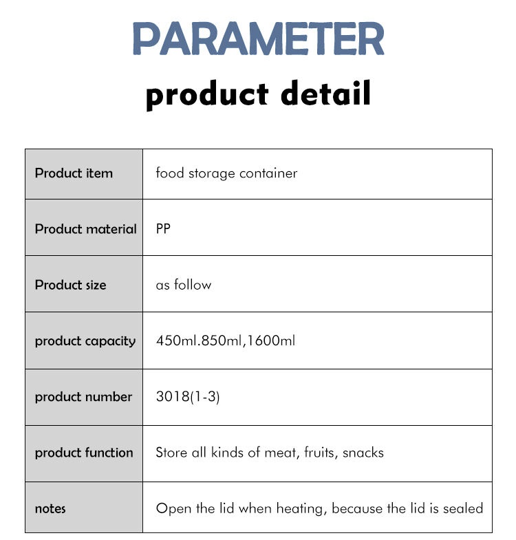 ITEM NO.3018 Factory 3 Piece Set Airtight Bpa Free Refrigerator Organizer Bins Eco Friendly Microwave Safe Plastic Food Storage Containers factory