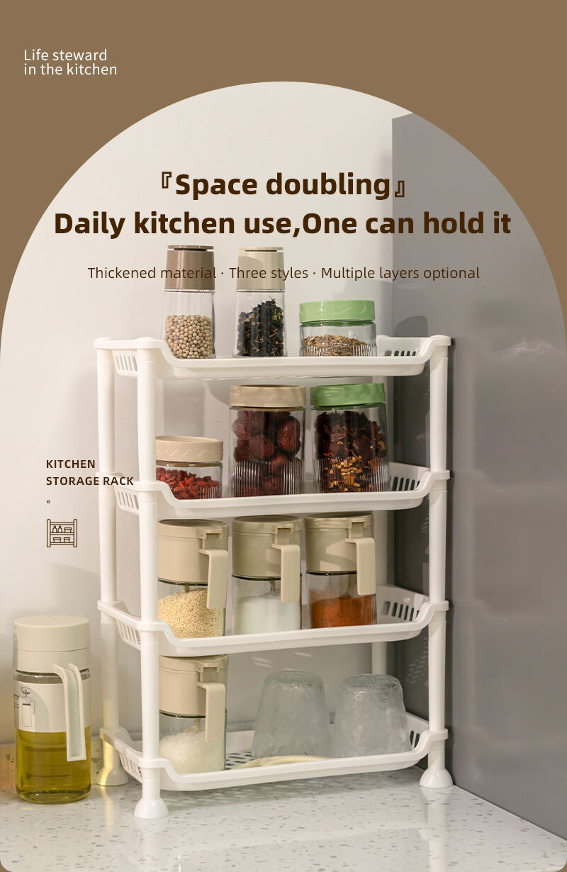 ITEM NO.3205 Wholesale Bathroom Household Multi Layer Kitchen Plastic Storage Organizer Shelf Storage Rack manufacture