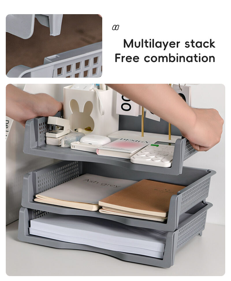 ITEM NO.6812 Stackable Office File Folder A4 Paper Organizer For Desk Desktop factory