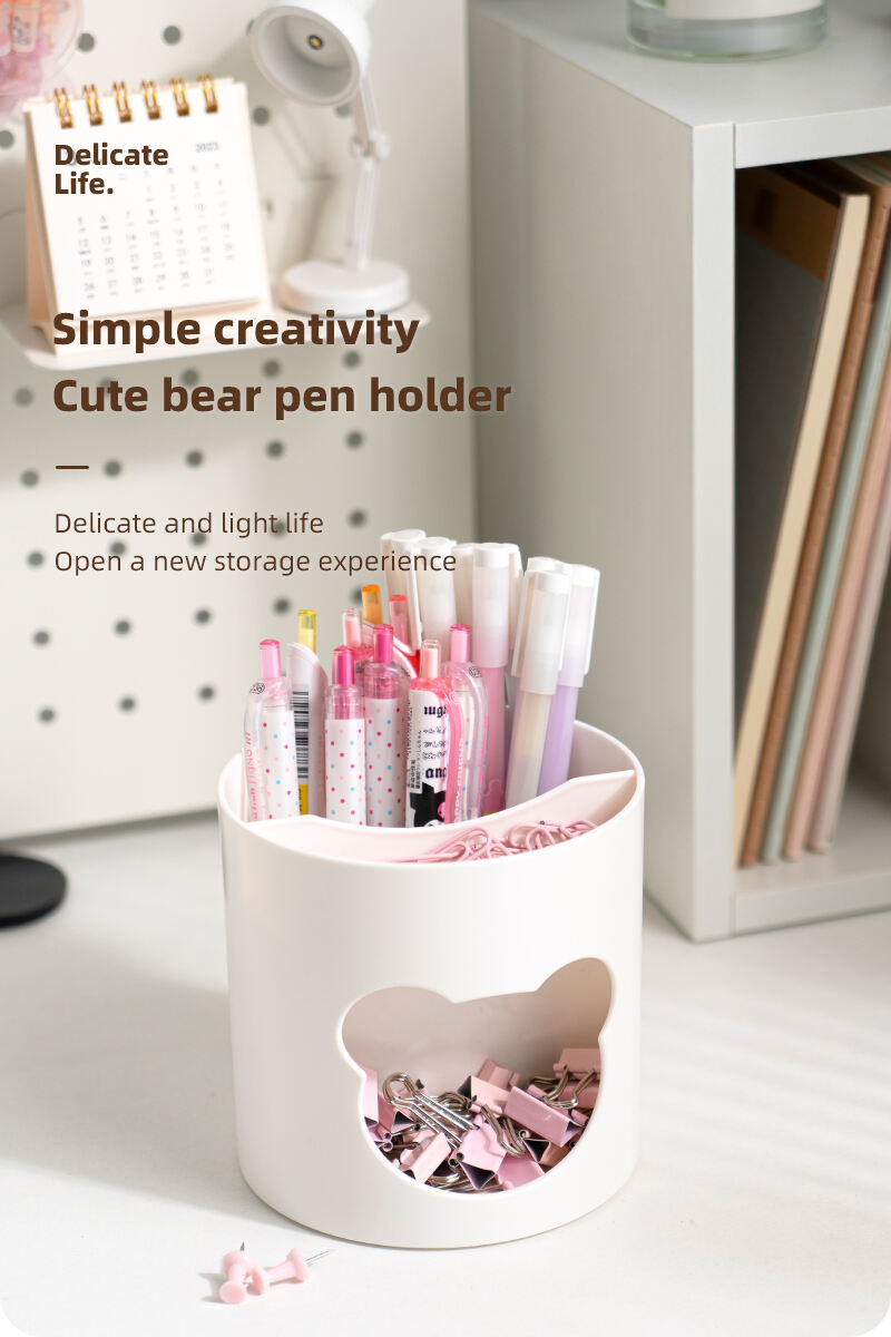 ITEM NO.5025 Factory In Stock Multifunctional Desk Storage Plastic Pen Holder For Office factory