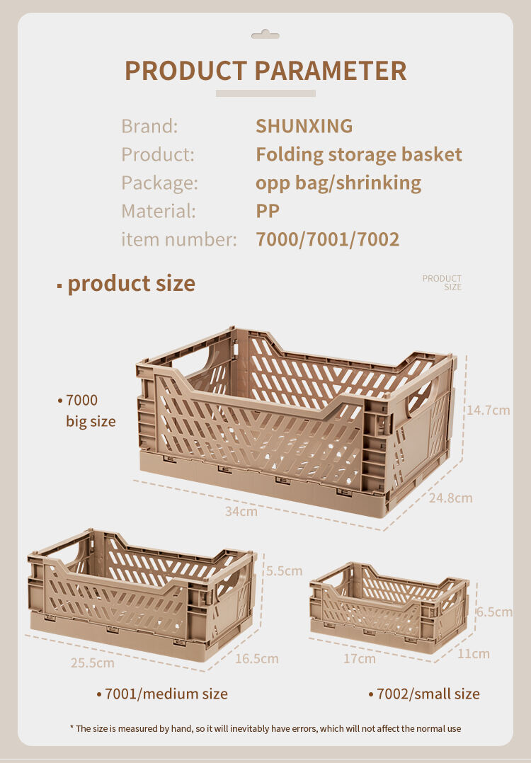 ITEM NO.7000 Factory Large Size Multi-Function Folding Plastic Storage Basket Foldable Crate Collapsible for Kitchen Storage Household Use factory