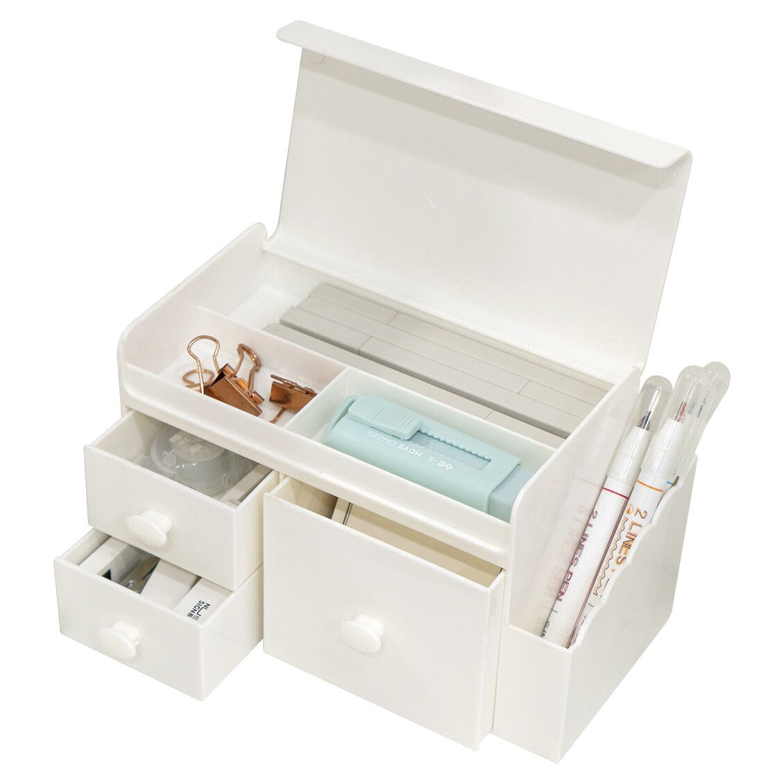 Have everything you need at arm's reach with a convenient stationery organizer.