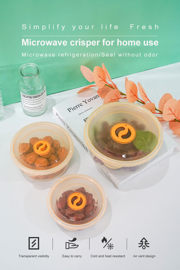 ITEM NO.3218 Factory 3 Piece Set Round PP Microwave Safe Food Storage Box Container Clear Airtight Eco Friendly Plastic Kitchen Organizer supplier