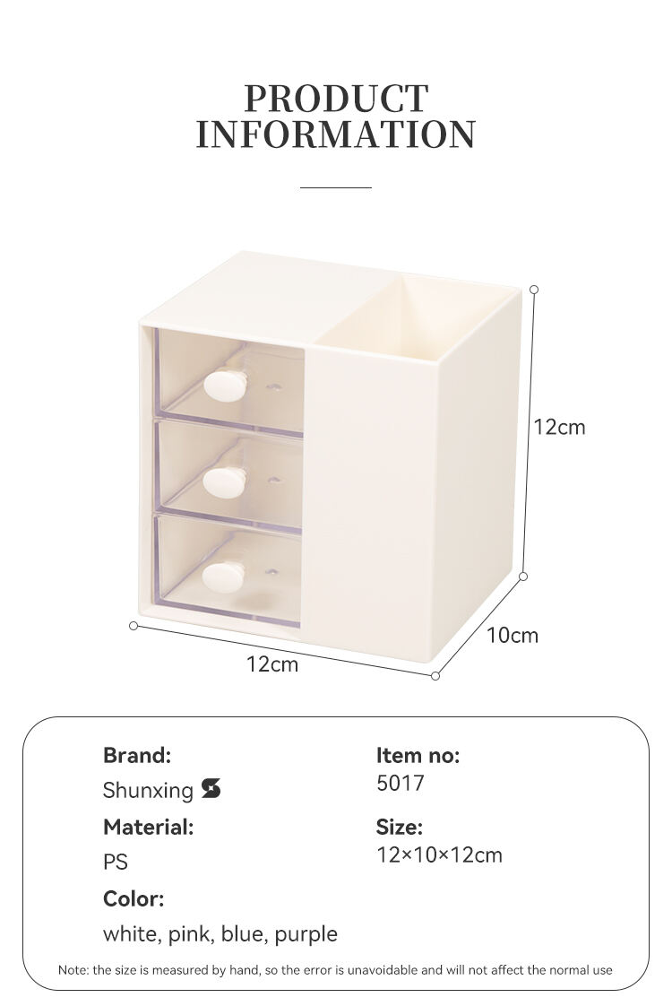 ITEM NO.5017 Multifunction Desktop Stationery Storage Box Sundries Storage Box Plastic Pen Holder With Drawer supplier