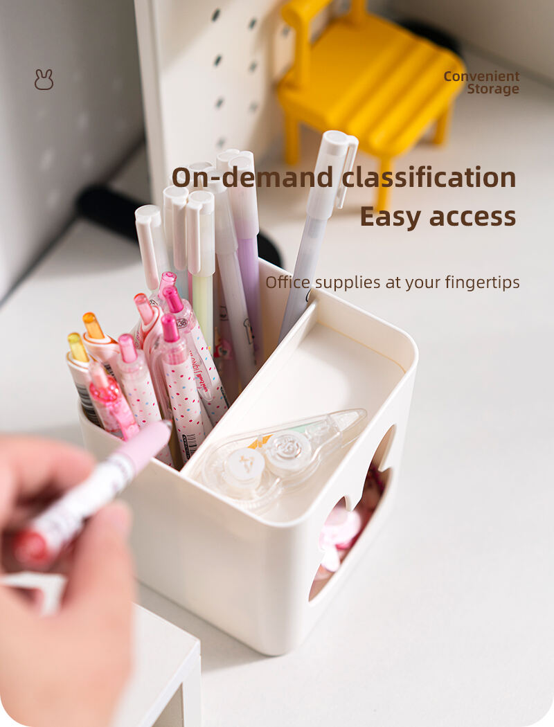 ITEM NO.5026 NEW ARRIVAL Wholesale Support Custom Multi-function Makeup brush storage box office desk plastic storage pen holder manufacture