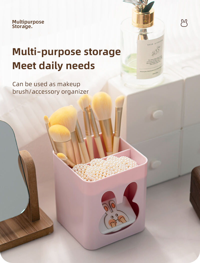 ITEM NO.5026 NEW ARRIVAL Wholesale Support Custom Multi-function Makeup brush storage box office desk plastic storage pen holder manufacture