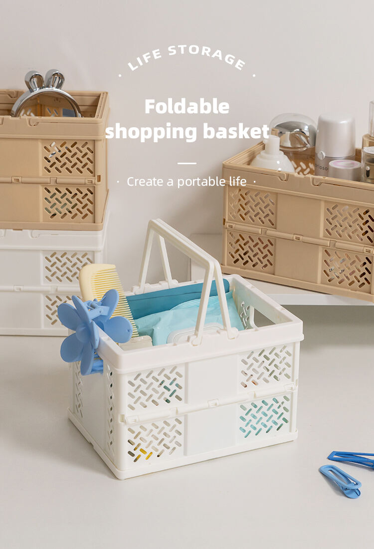 ITEM NO.7009 Factory Small Size Creative Utility Container Organizer household Desktop Folding Storage Basket Plastic Collapsible Crate factory