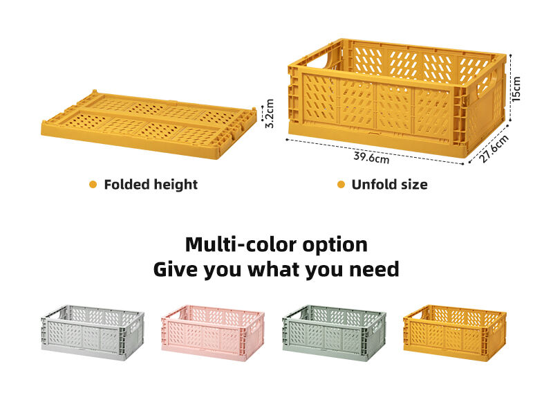 ITEM NO.5000k In Stock Factory Directly Baby Friendly Large Plastic Folding Basket Collapsible Crate For Convenient Storage manufacture