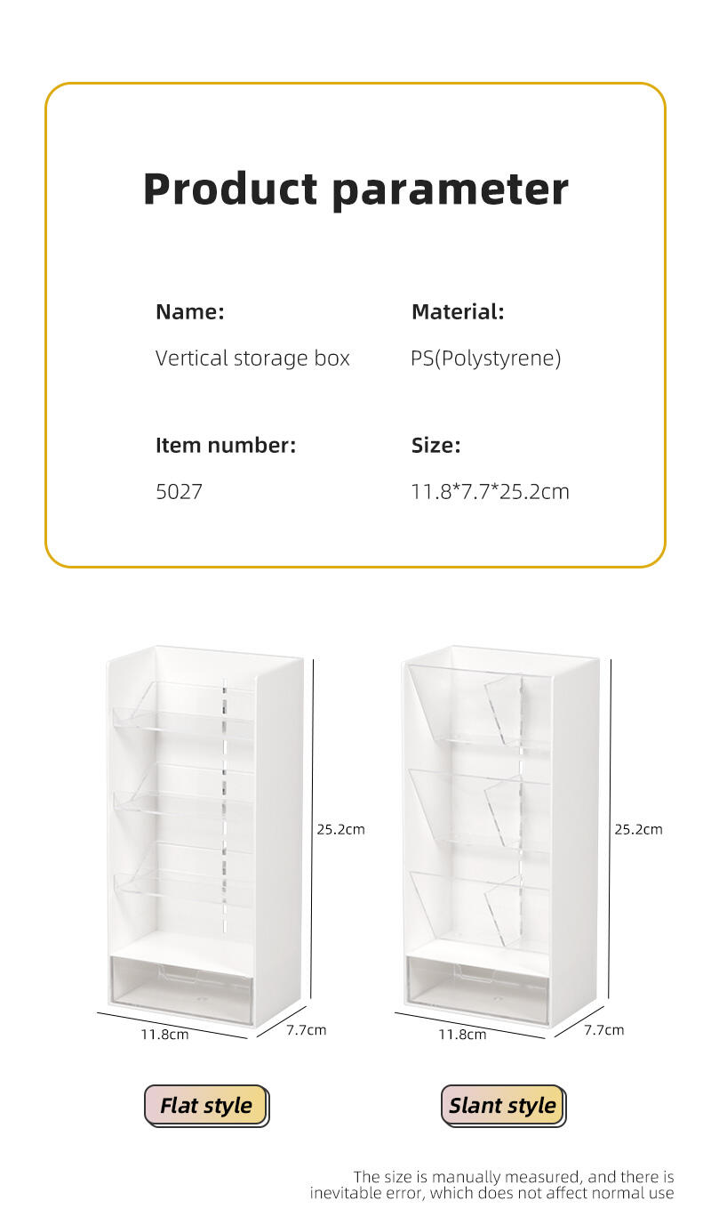 ITEM NO.5027 Plastic Adjustable Layer Height Bedroom Dresser Cosmetic Display Case Makeup Desk Organizer with drawer factory