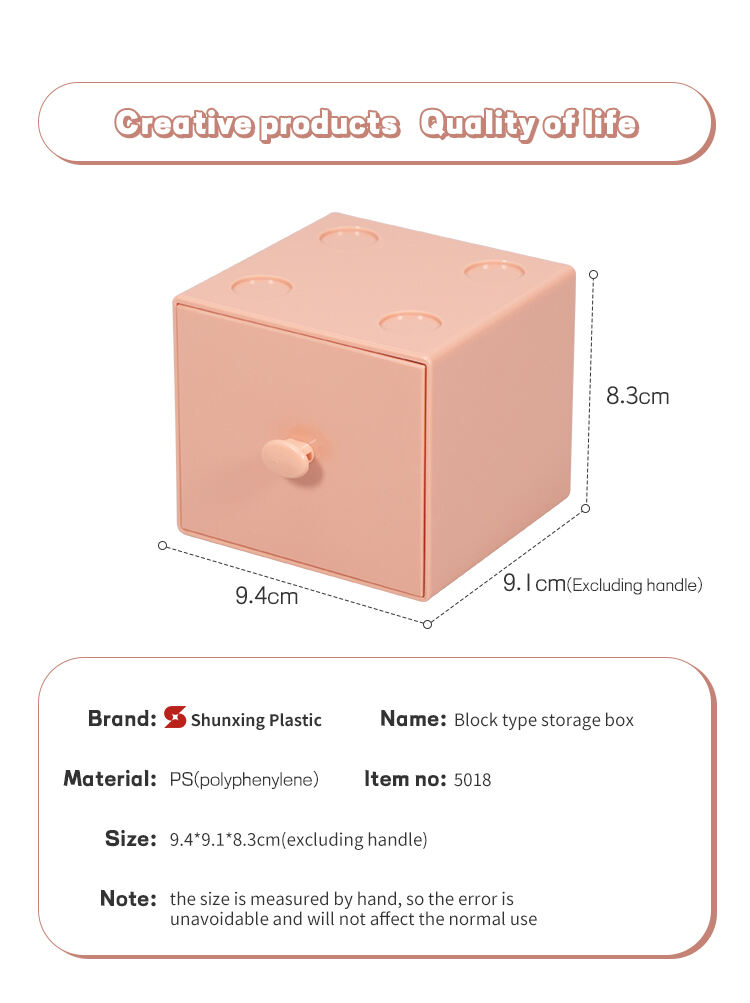 ITEM NO.5018 Desktop Building Blocks PS Plastic Square Stackable Storage Box Free Combination Cosmetic Sundries Storage Box supplier