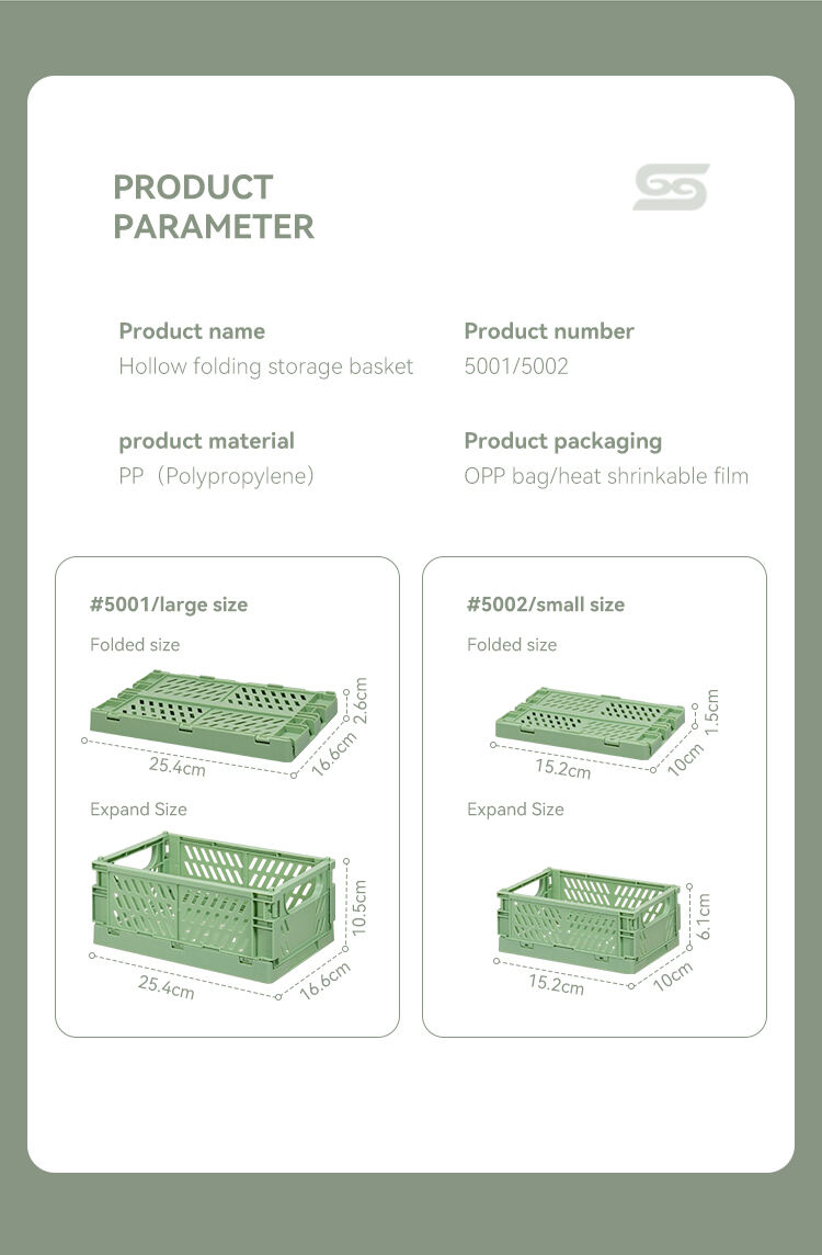 ITEM NO.5001 Wholesale Customized Large Size Desktop Stacked Organizer Home Collapsible Storage Crate Foldable Basket factory