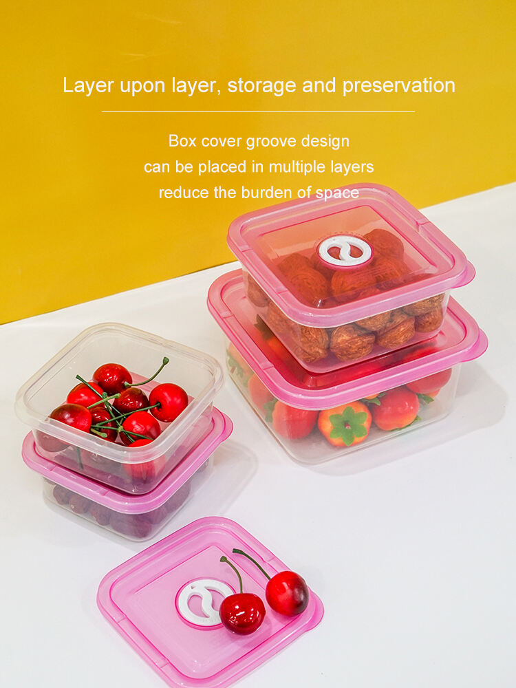 ITEM NO.3219 Factory 3 Piece Set of Eco Friendly Square Plastic Kitchen Refrigerator Airtight Food Crisper Storage Container for Dry or Fresh Foods manufacture