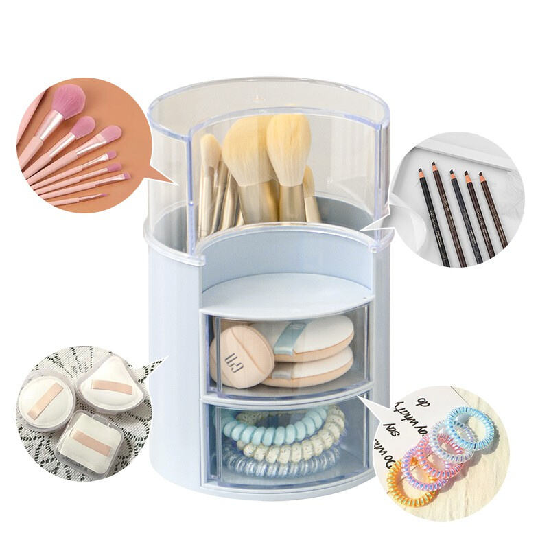 Experience the Ease and Effortlessness of a Rotating Cosmetic Organizer That Makes Your Daily Routine a Breeze.