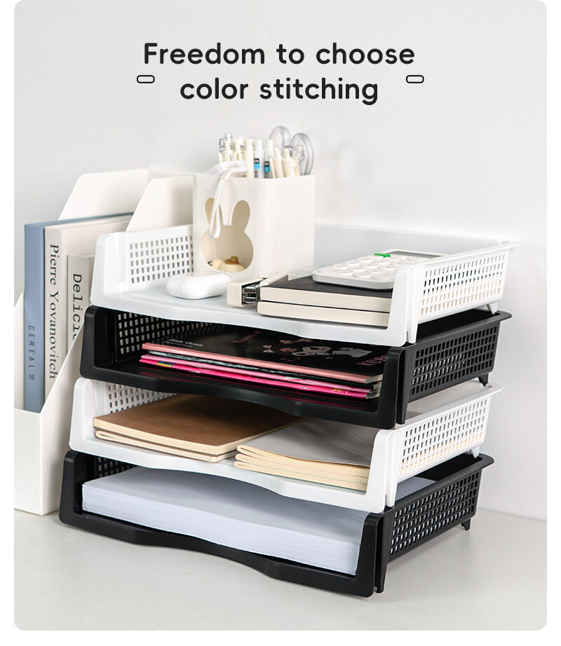 ITEM NO.6812 Stackable Office File Folder A4 Paper Organizer For Desk Desktop factory