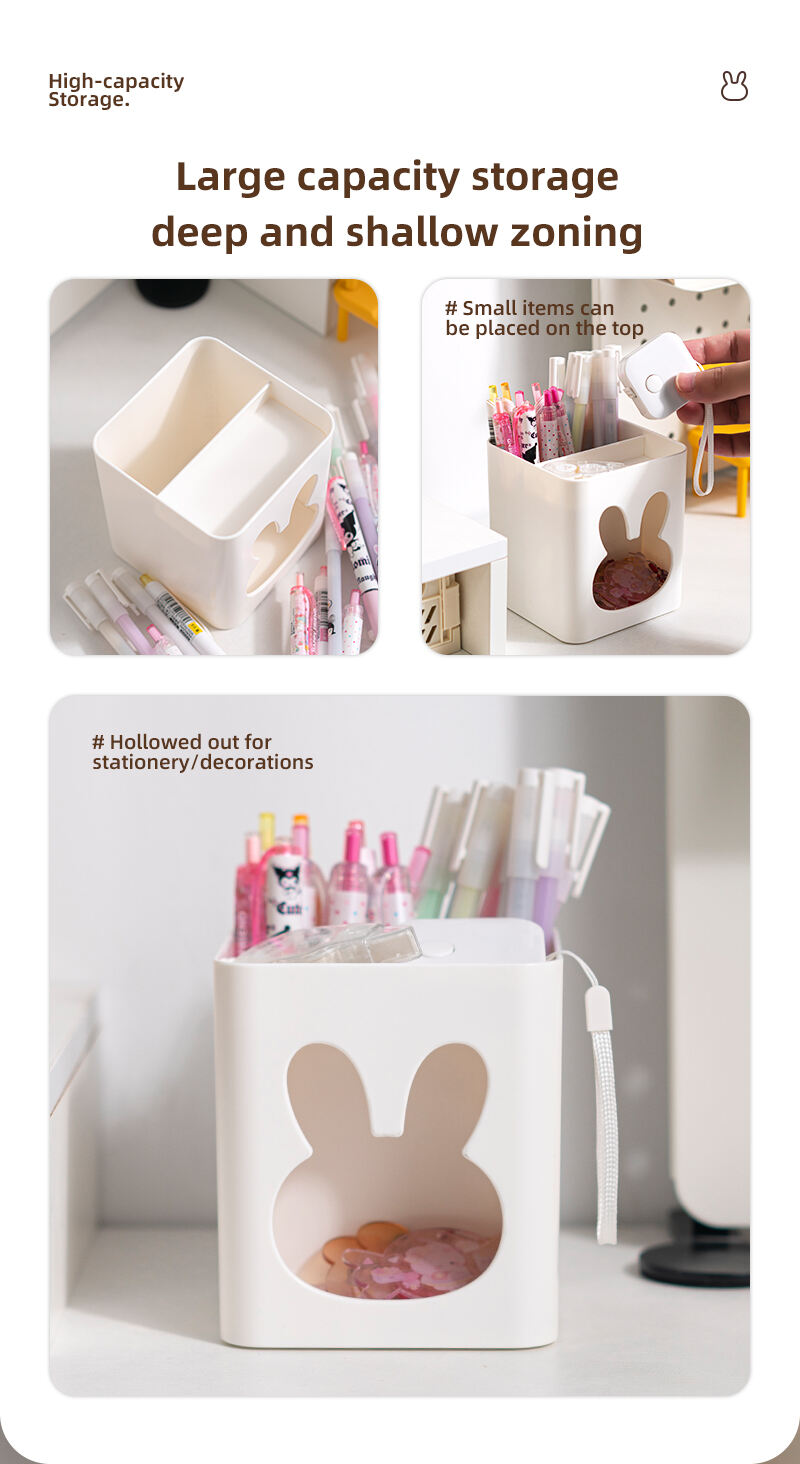 ITEM NO.5026 NEW ARRIVAL Wholesale Support Custom Multi-function Makeup brush storage box office desk plastic storage pen holder manufacture