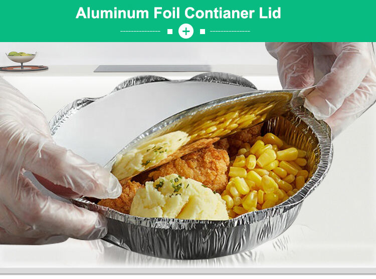 Wholesale cheap fast food packing disposable aluminum foil sealing lids for aluminum foil container supplier