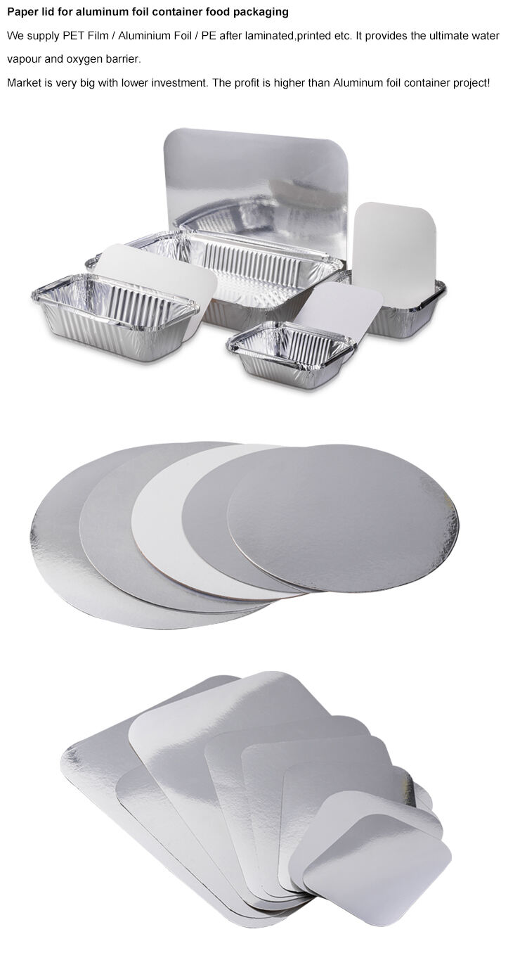 Wholesale cheap fast food packing disposable aluminum foil sealing lids for aluminum foil container details