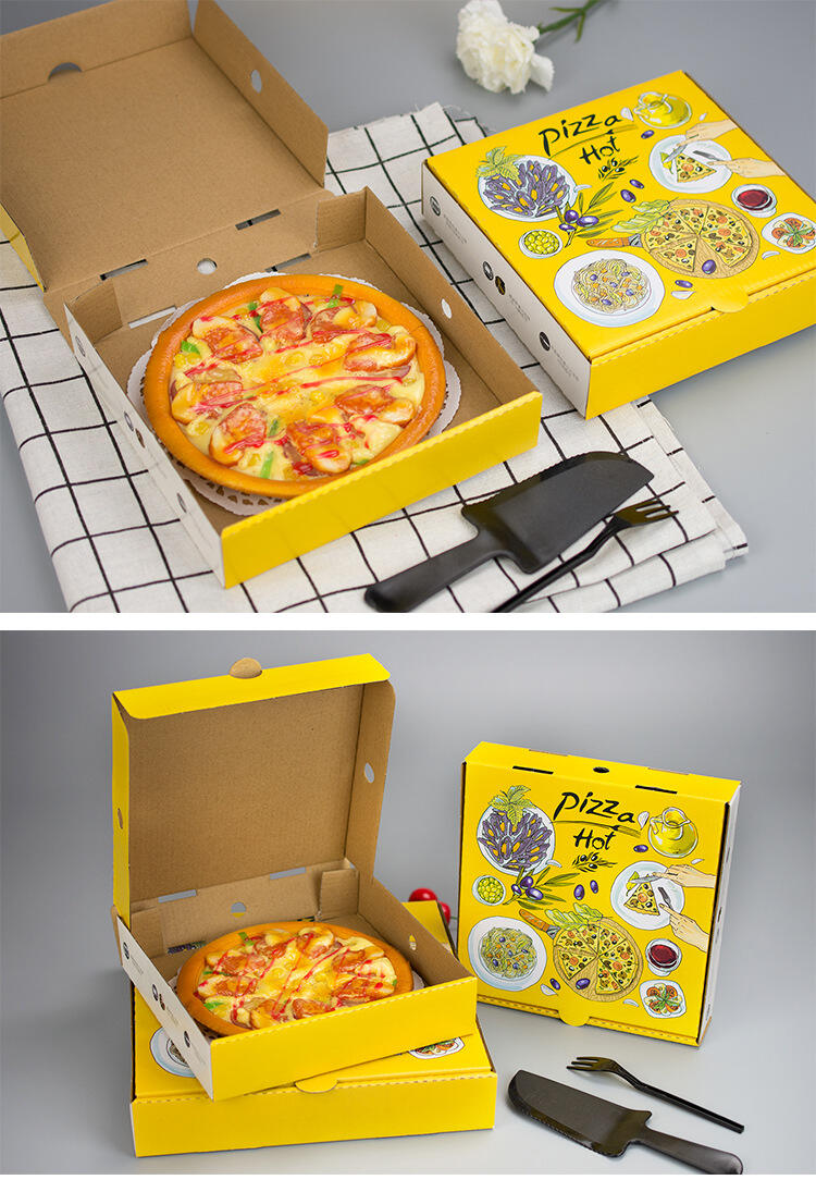 High Quality Delivery Custom Size Printed Design Food Takeaway Box for Pizza details