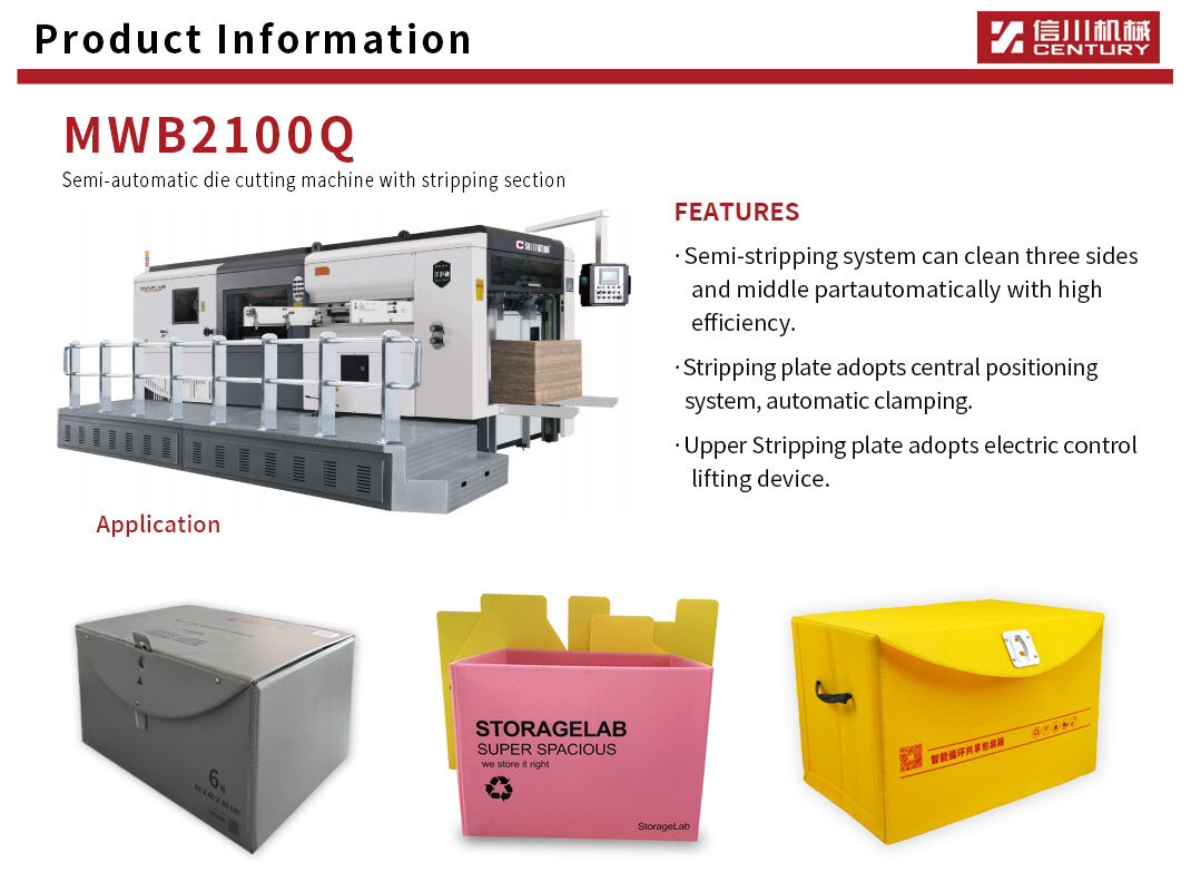 flat bed die cutting machine MWB2100 Semi-automatic die cutting machine with stripping section and box cutting machine manufacture