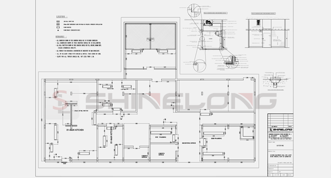 THE FULL SET OF DESIGN OF CENTRAL KITCHEN